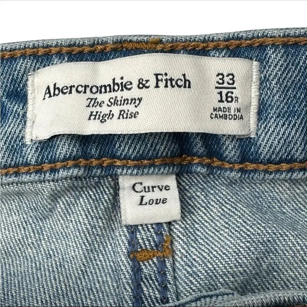 Abercrombie & Fitch Curve Love The Skinny High Rise Size 16R Waist 33 Blue Jeans - Picture 3 of 15